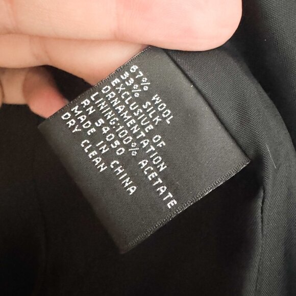 Albert Nipon Wool Silk Blend Beaded Detail Knee Lenght Evening Jacket 4 - Picture 8 of 8